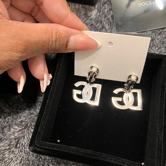 D&G Dolce & Gabbana Rhinestone Dangling Earrings - Picture 8 of 15